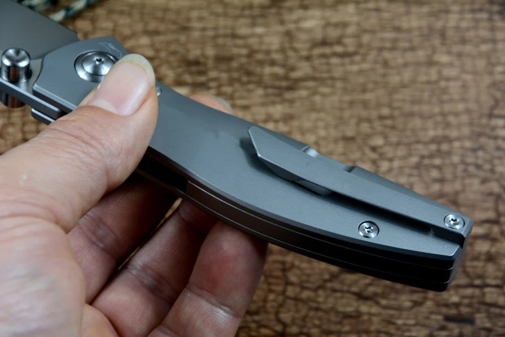 TWOSUN TS576 Folding Pocket Knife K110 Blade Ceramic Ball Bearing Washer TC4 Titanium Handle Outdoor Camping Hunting Gears