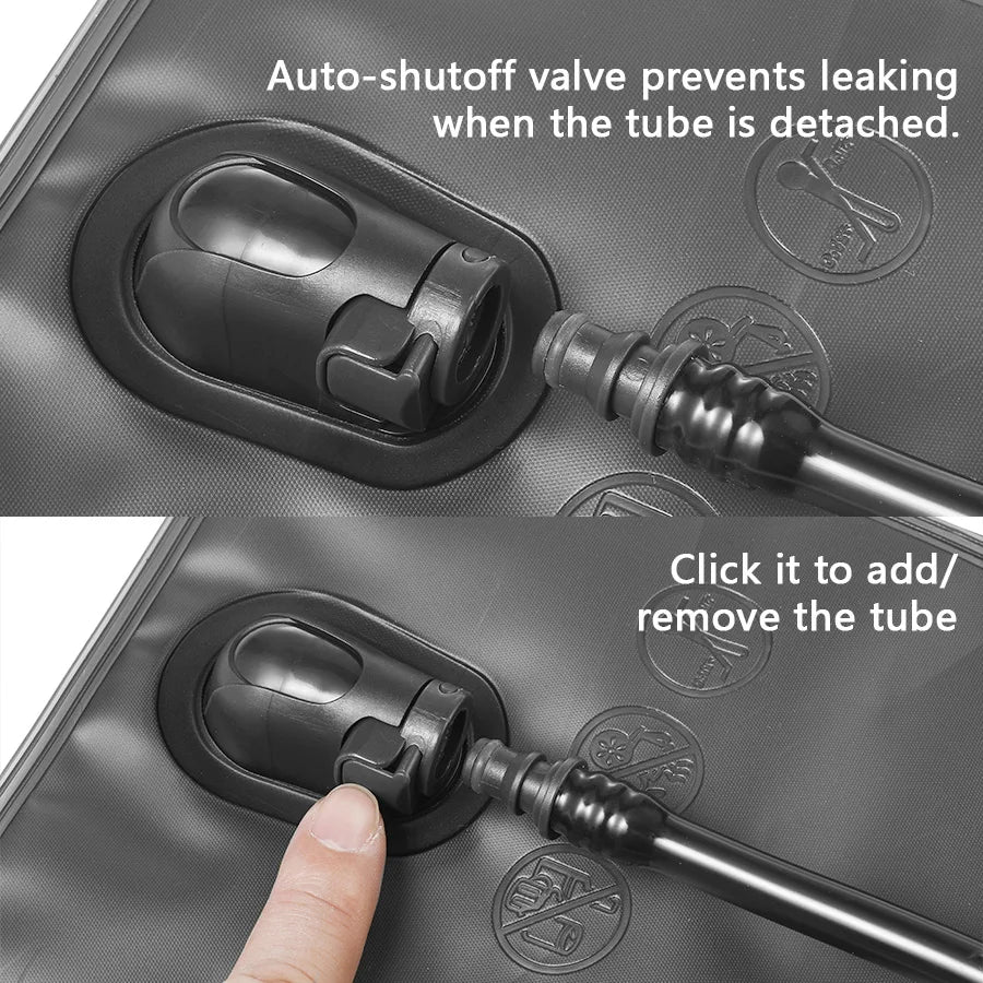 One click quick release water bag 1.5L-3.0L mountain backpack leak proof water bag, suitable for camping and hiking