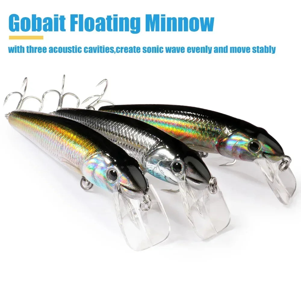 Floating Minnow 12.1g 9cm Fishing Lure Steel Ball Sonic Wave Balance Swimbait Pesca Popper Hook Pike Wobbler Tackle Crank Bait