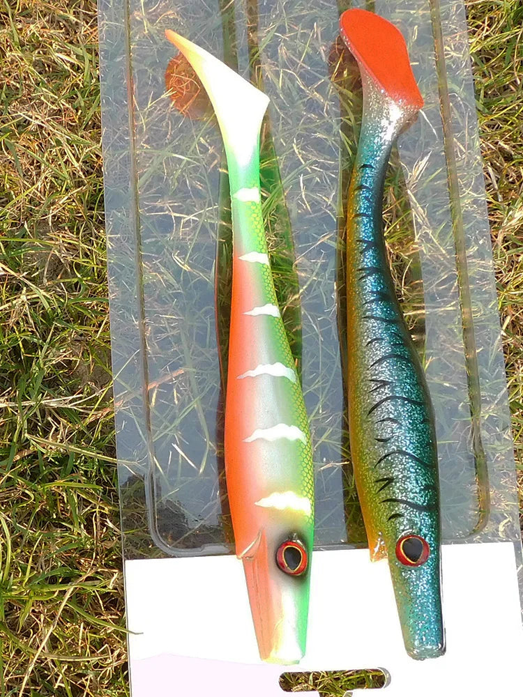 ESFISHING Top quality Big bait fishing lure 200mm hog shad sea fishing for pike trout perch soft baits saltwater leurres souple