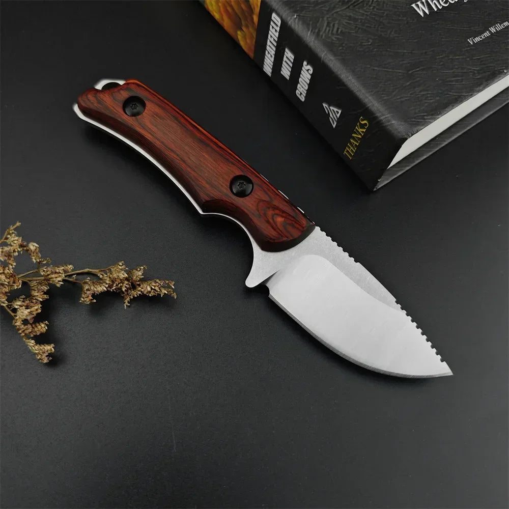 Outdoor Camping Straight Knife BM 15017 EDC Tool with Sheath 8Cr13Mov Blade G10 Handle Bush Hunting Knives