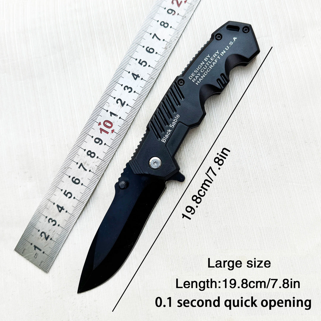 Multi functional safety folding knife, EDC pocket knife with safety lock, fruit knife, suitable for outdoor survival, camping,