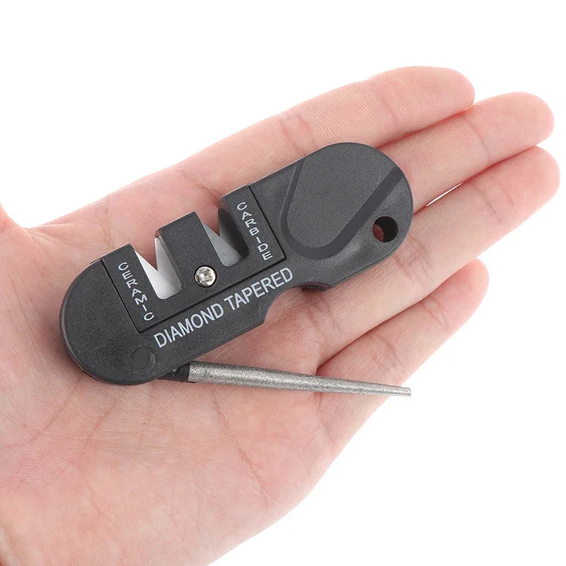 Portable Tungsten Ceramic Carbide Knife Whetstone Sharpener Tool Camp outdoor Knife sharpener