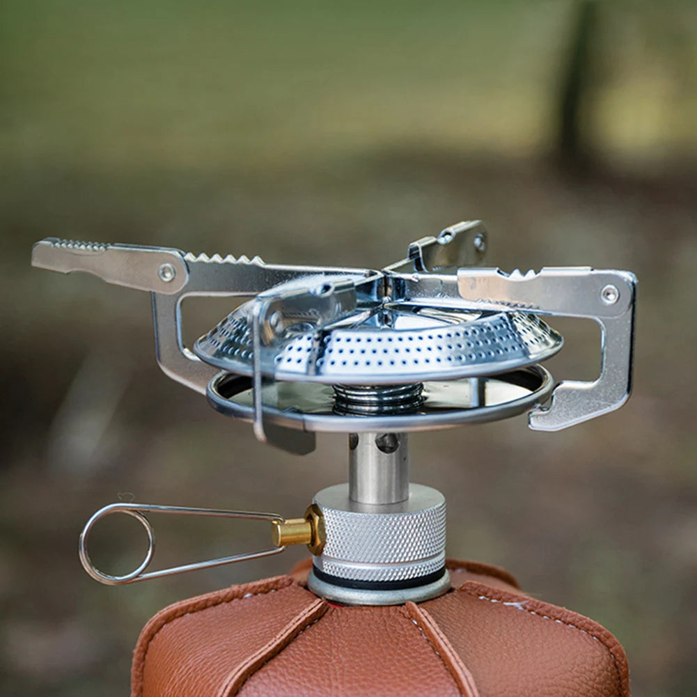 Outdoor Camping Gas Stove Portable Cooking Stove with Storage Bag Lightweight Stove Head for Hiking Climbing Fishing