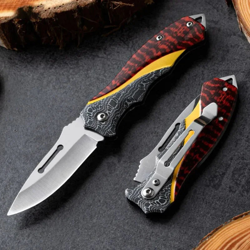 Portable Folding Knife Stainless Steel High Hardness EDC Kit Outdoor Mini Multi-Purpose Fruit Camping Survival Defensive Knife
