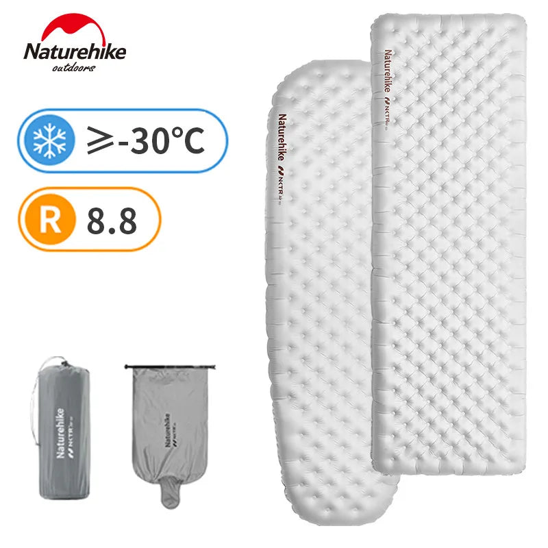 Naturehike R8.8 Camping Mat Inflatable Air Mattress Ultralight Sleeping Pad for Outdoor Hiking Warm TPU -30℃ High R-value 12cm