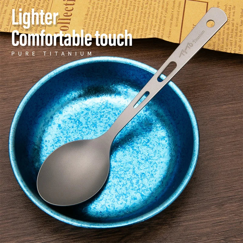 TiTo Titanium Ultralight Cutlery Outdoor Portable Knife Fork Spoon Straw Toothpick Chopstocks Camping Hiking Travel Flatware Set