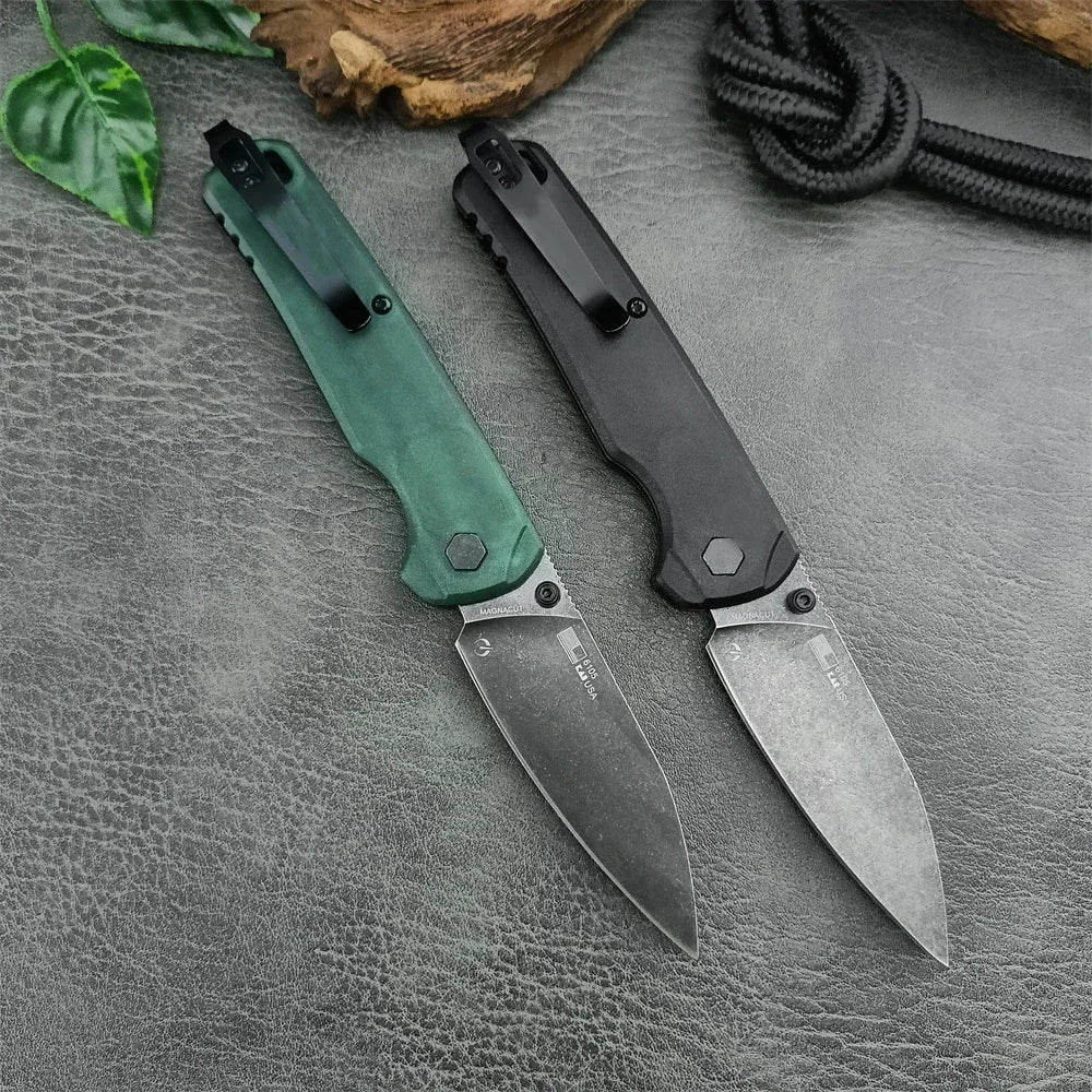 Tactical KS 6105 Folding Knife 8Cr13Mov BlackWashed EDC Pocket Knives Nylon Fiber Handle Camping Hunting Outdoor Survival Tool