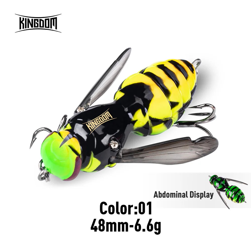 Kingdom Fishing Lures Artificial Bait 4.2g 40mm 6.6g 48mm Floating Insect Bionic Swimbaits Wobblers Hard Baits For Bass Pike