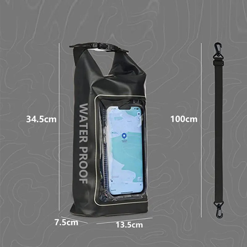2L 5L Dry Bag Swimming Pack Touch Screen Outdoor Waterproof Kayak Storage Bag Trekking Drifting Rafting Surfing Boating Backpack