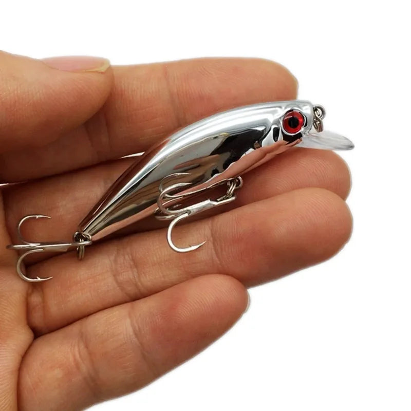 Ufishing 5.6cm/6.6g Shore Cast Sinking Fishing Minnow Lure Electroplated Mini Wobbler Bait
