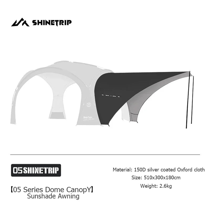 ShineTrip Outdoor Extra Large Camping Shade Tent Family Travel Expandable Space camp Gazebo Rain and Sun Protection Car Tent