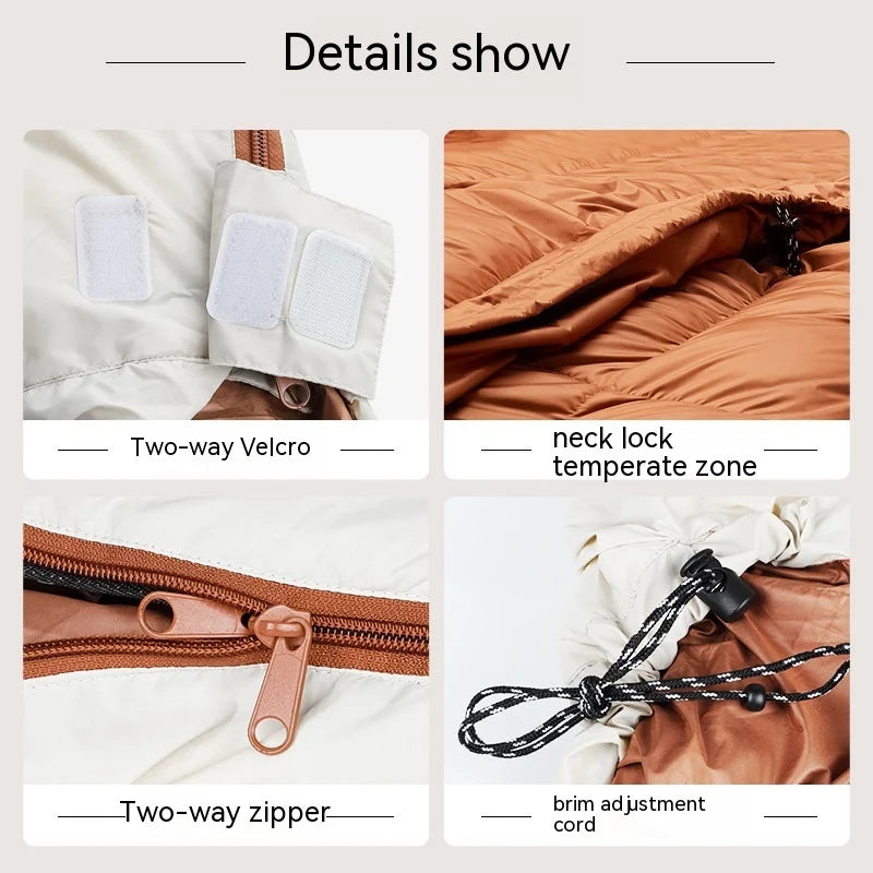 Lohascamping Adult Down Sleeping bag Machine washable Ultralight 3 Season Sleeping Bags for home Traveling Camping sleeping bag