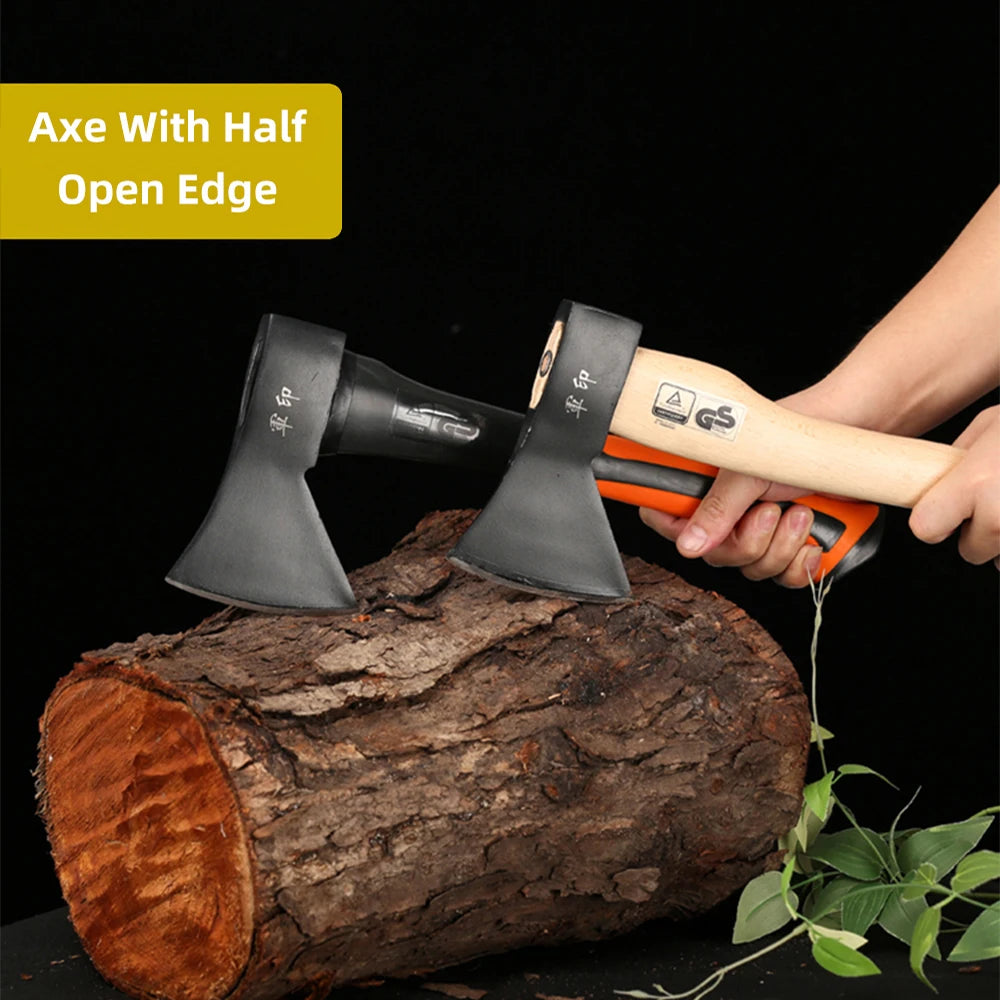 Steel Axe Woodworking Axe Wood Splitter Outdoor Camping Tree Chopping Logging Axe Household Stake Splitting Tool Mountain Axe
