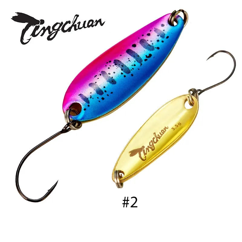 Fishing Metal Spoon Lure Bait For Trout Bass Spoons Small Hard Sequins Spinner Spoon 2g/2.5g/3.5g/4.5g With Mustad hook Fishing