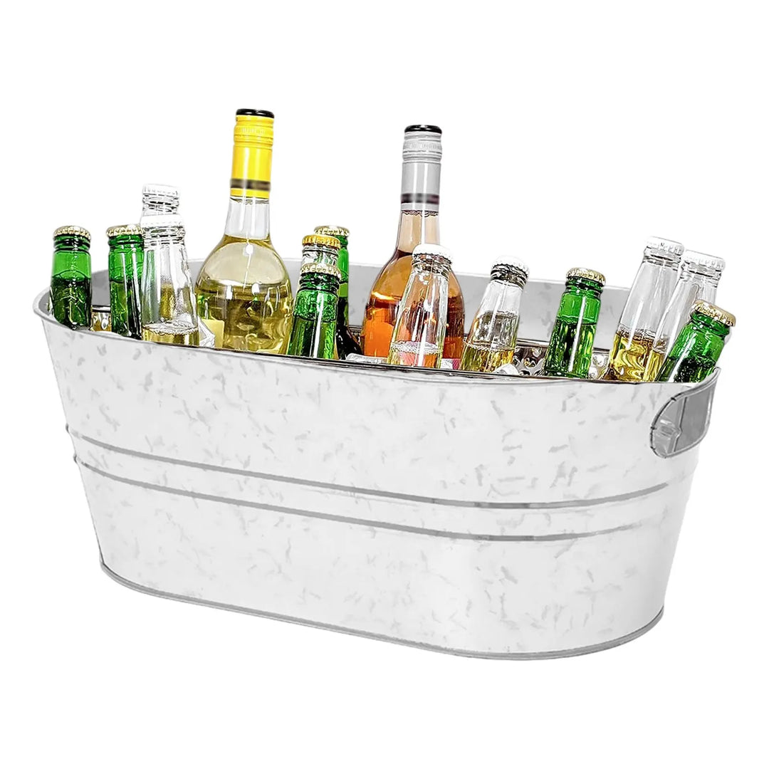 Oval Ice Bucket Beverage Cooler with Handles Bar KTV Universal Metal Ice Bucket for Home Party Outdoor Camping