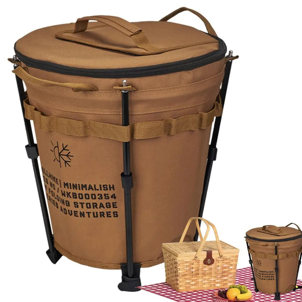 Foldable Ice Buckets 20L Car-Mounted Round Insulation Barrel Portable Cooler Bag With Waterproof Inner Layer For Drinking