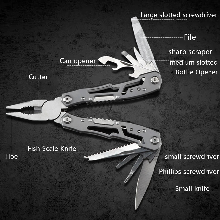 Outdoor Multitool Camping Portable Stainless Steel Folding Multifunction Tools Emergency survival Knife Pliers