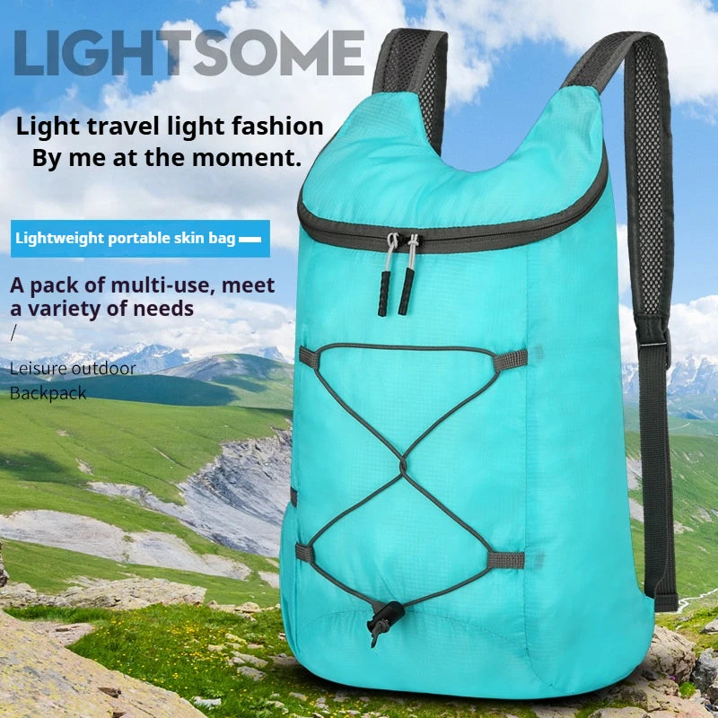 Portable Outdoor Sports Backpack, Ultra Light Large Capacity Folding Backpack, Perfect for Hiking, Biking, Traveling, Commuting