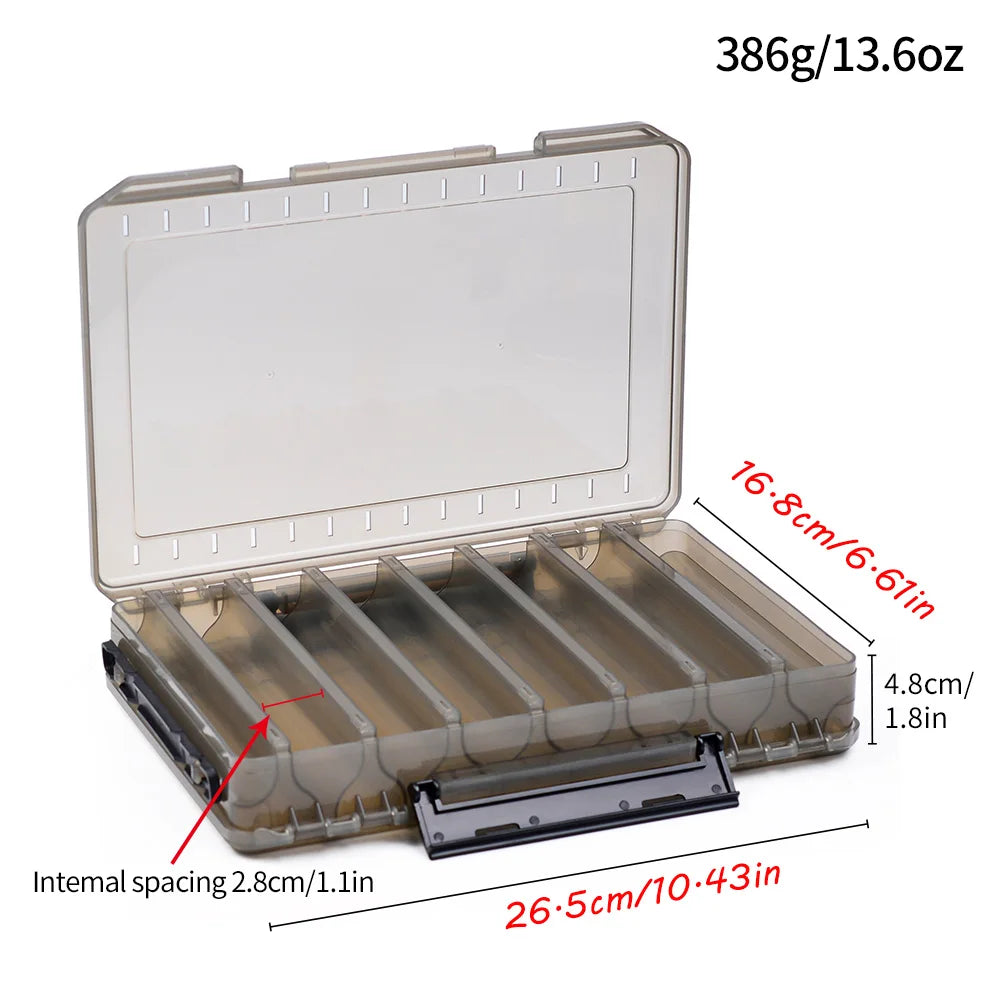 Double-Sided Waterproof Fishing Tackle Box, Fish Hook Fishing Lure Bait Storage Case, Mini Portable Fishing Gear Accessories Box