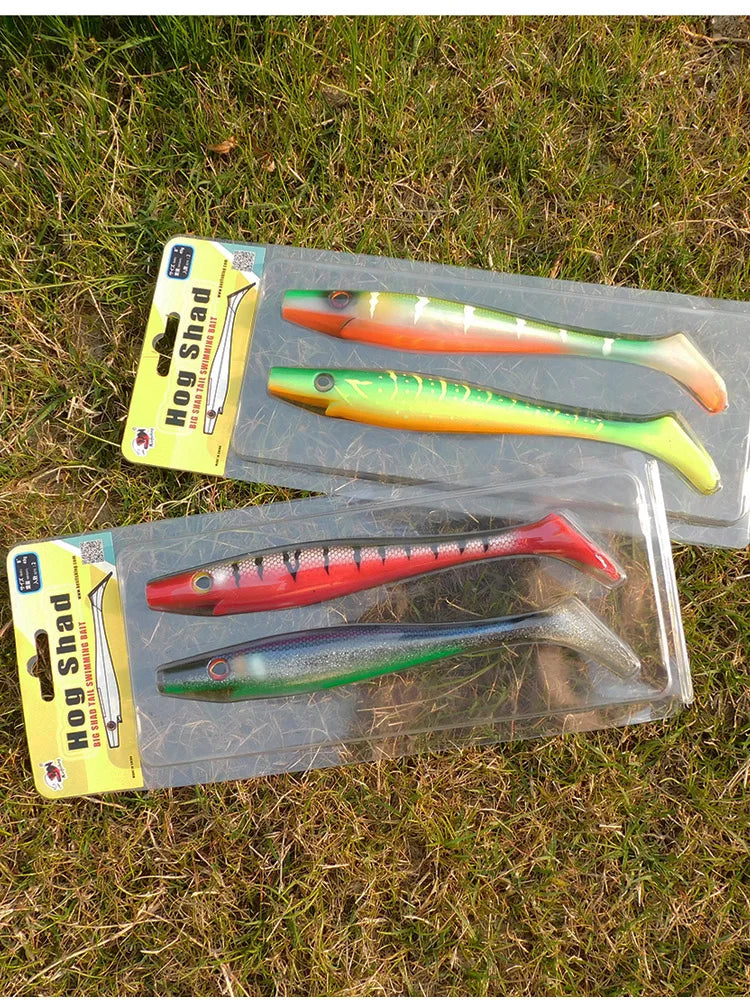 ESFISHING Top quality Big bait fishing lure 200mm hog shad sea fishing for pike trout perch soft baits saltwater leurres souple