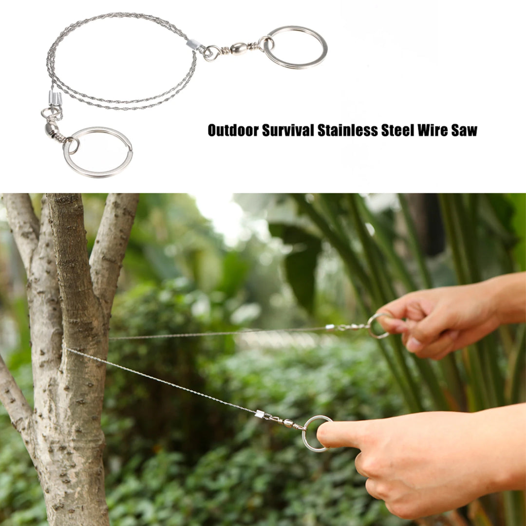 Outdoor Emergency Equipment Survival Gear Tool Kit Stainless Steel Wire Saw Hand Pocket Wire Saws for Camping Hiking Hunting