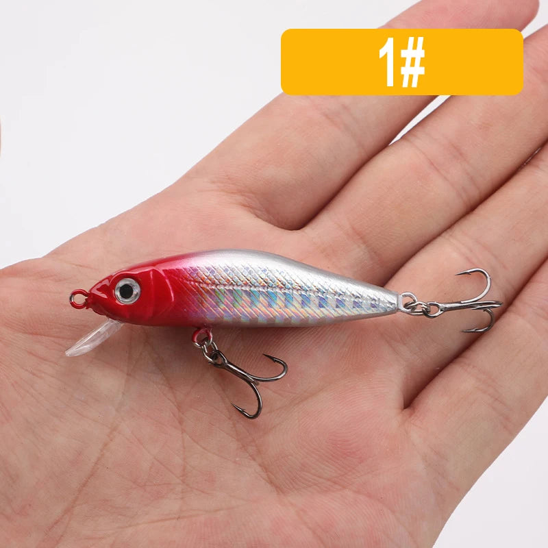 1PCS 5.5CM/4.5G Floating Minnow Fishing Lure Artificial 3D Fisheye Plastic Jig Hard Bait Swimbait Perch Trout Wobblers Crankbait