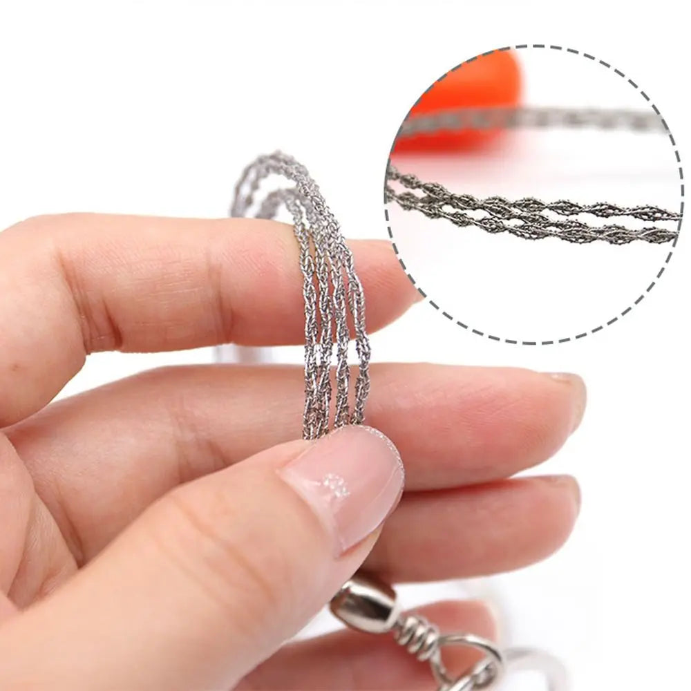 Emergency Gear Stainless Steel Survival Rope Saw 4-strand Portable Stainless Steel Wire Saw Wear Resistant Durable Tree Saw