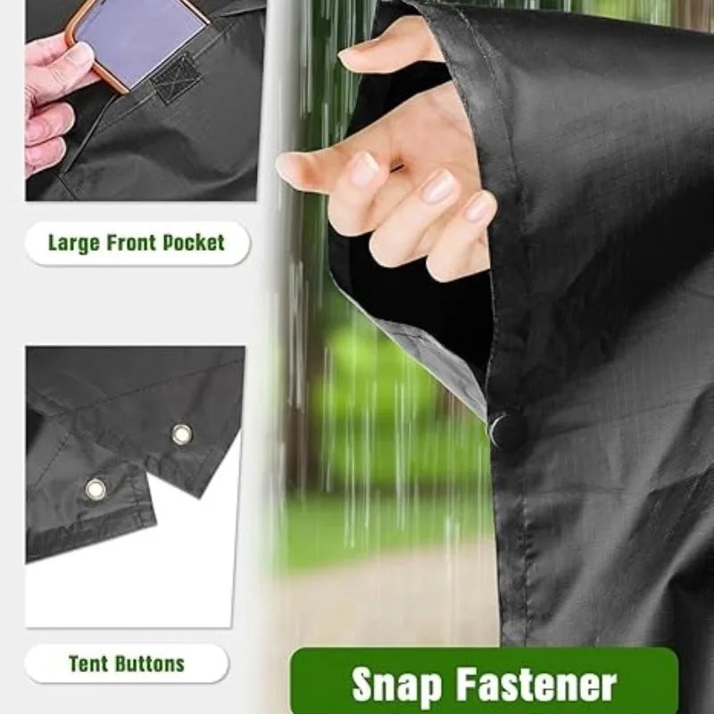 Portable Adult Outdoor Waterproof Raincoat 3 in 1 Women Men PU Hooded Raincoat Outdoor Hiking Fishing Mountaineering Raincoat