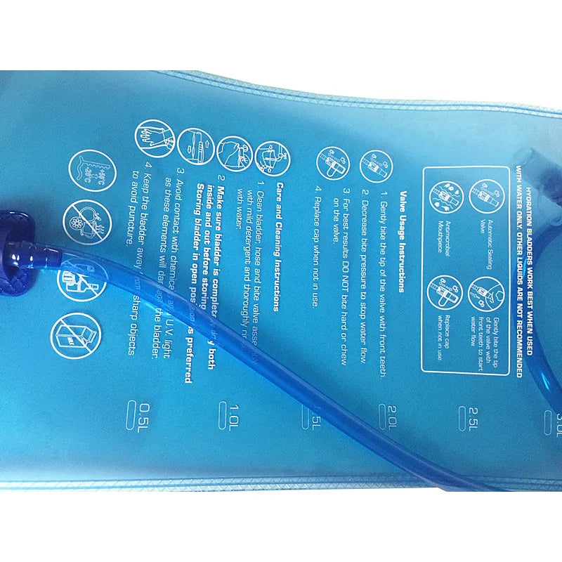 Outdoor Soft Reservoir Water Bladder Hydration Pack Water Storage Bag - 1.5L 2L 3L Running Hydration Equipments
