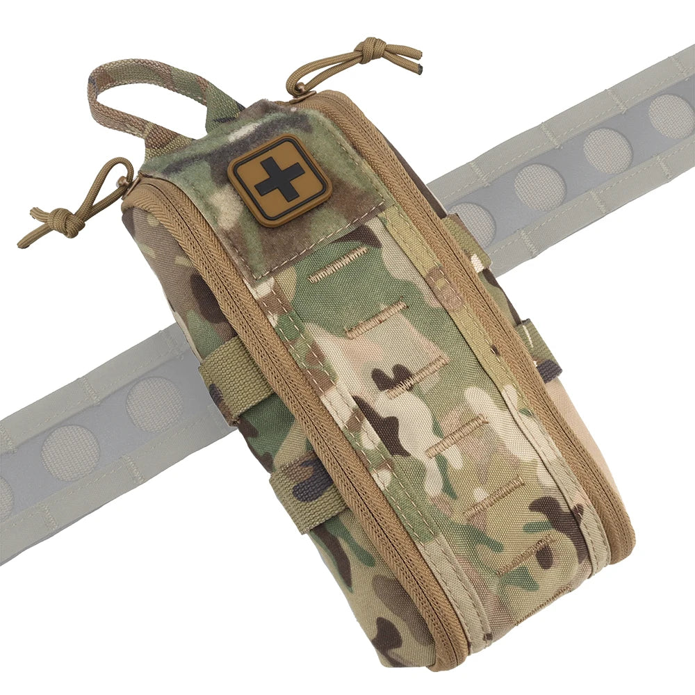 Tactic First Aid Kit Empty Medical Pouch IFAK Pack Rapid Deploy Pull Tab MOLLE Clip YKK Zipper Camping Hiking Emergency Bag