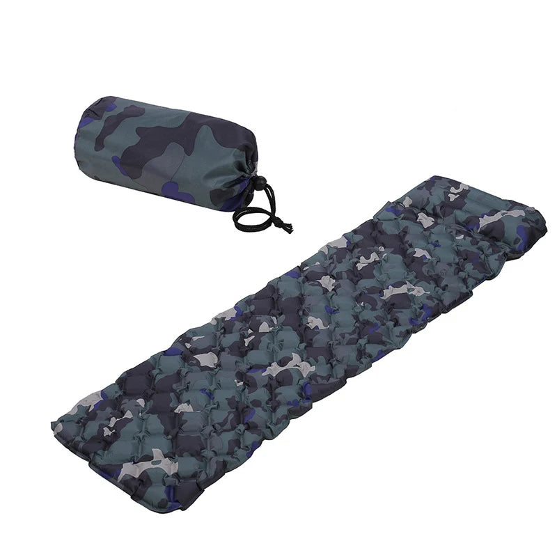 Double Sleeping Pad for Camping Inflatable Mattress with Pillow Outdoor Mat Travel Bed Cushion Built-in Pump 2 Person for Hiking