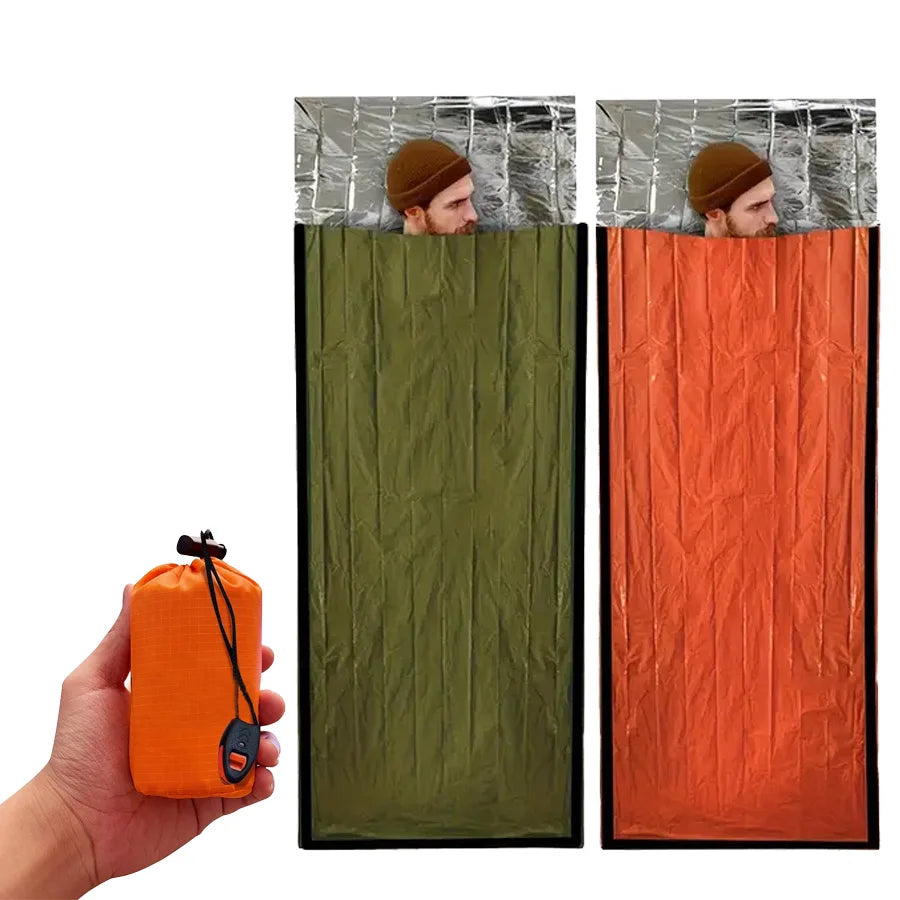 Emergency Sleeping Bag Survival Bag | Portable  Blanket Survival Gear Emergency Bivy Sack Bivvy Thermal Sleeping Bag Camping