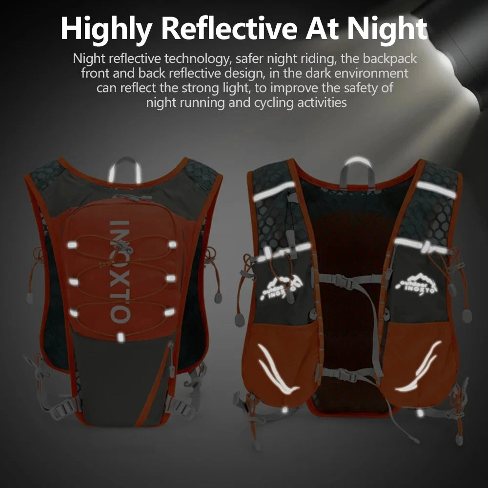 INOXTO 5L Lightweight Running Backpack Hydration Vest Running Bag Suitable for Bicycle Marathon Hiking Ultra-light and Portable