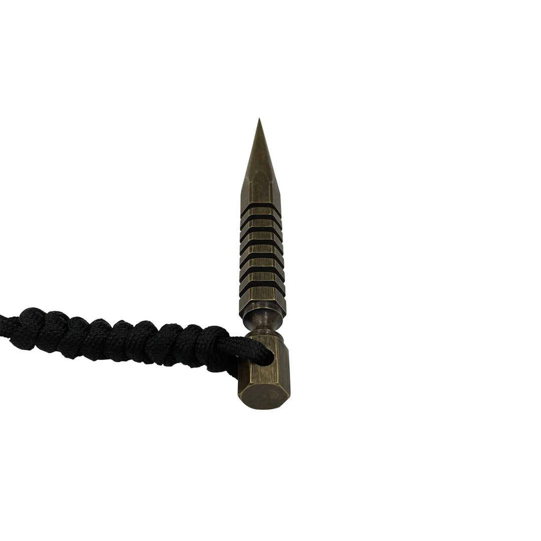 EDC Brass Awl Crowbar With Paracord Outdoor Survival Multi Tools Camping Keychain Portable Window Breaker Tactical Accessorries