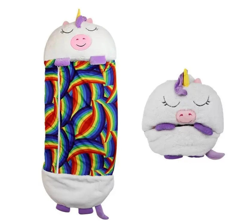 Colorful cartoon animal children's anti-kick home children's fun pillow pure cotton sleeping bag