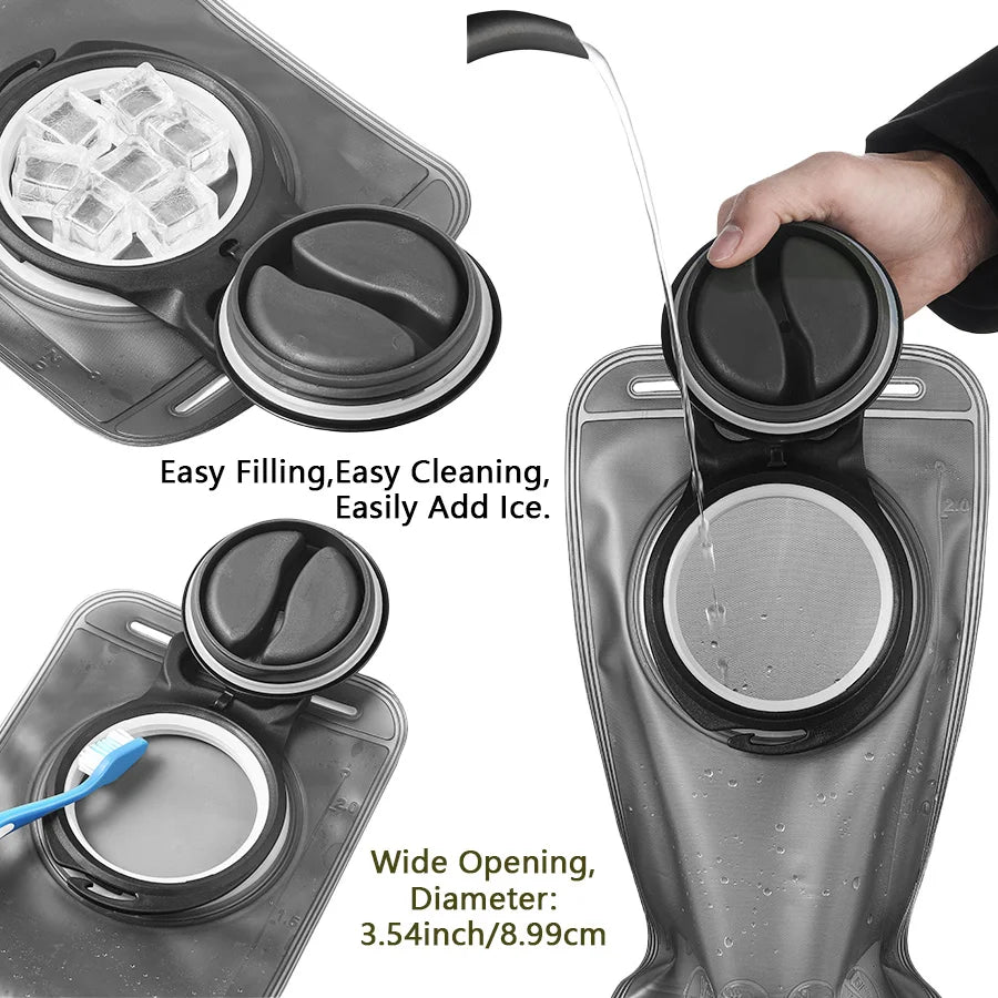 One click quick release water bag 1.5L-3.0L mountain backpack leak proof water bag, suitable for camping and hiking