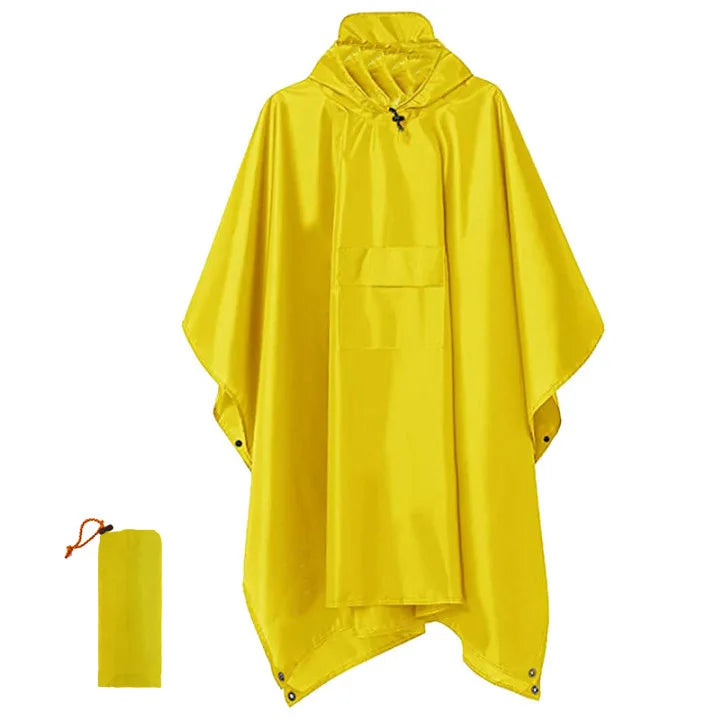 Portable Adult Outdoor Waterproof Raincoat 3 in 1 Women Men PU Hooded Raincoat Outdoor Hiking Fishing Mountaineering Raincoat