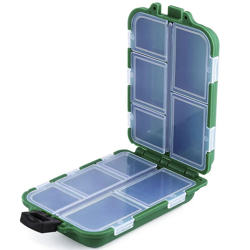 Fishing Tackle Box 10 Compartments Fishing Lure Bait Hook Storage Case Fishing Organizer Tools Accessories