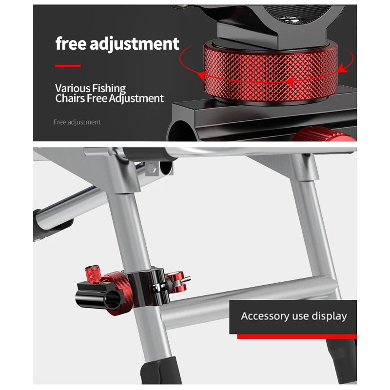 Aluminum alloy fishing accessories, can be rotating gear installation bracket, with adjustable fixture, for fishing