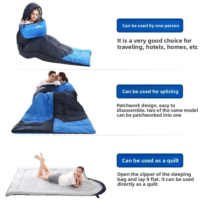 Camping Sleeping Bag Outdoor Camping Thickened Warmth Four Seasons Universal Travel Camping Portable Down Sleeping Bag
