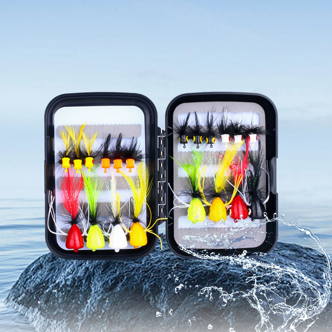 Fly Fishing Lures Fishing Popper Realistic Outdoor Fishing Lures with Hooks for Salmon Bass Panfish Fishing Lures for Bass