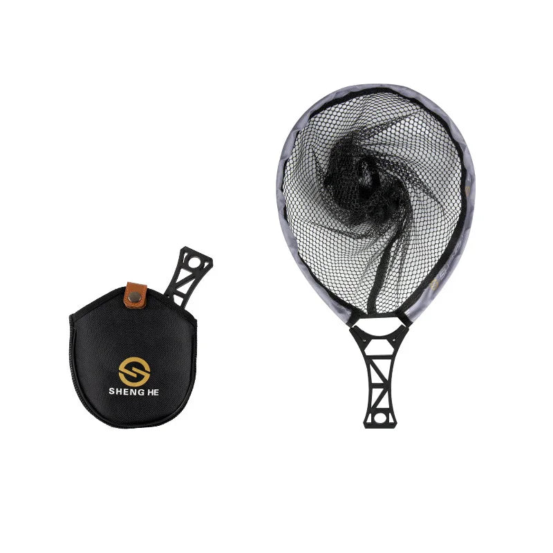 Collapsible Fishing Net Portable Mini Handle Fly Fishing Catch Net Outdoor Fly Fishing Stream Net Fishing Tools Accessories