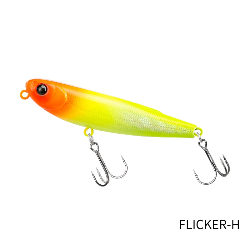 TSURINOYA FLICKER 70F Surface Fishing Lure Z Dog Floating Pencil 70mm 8.4g Chatter Artificial Hard Baits Trout Bass Pike Plug