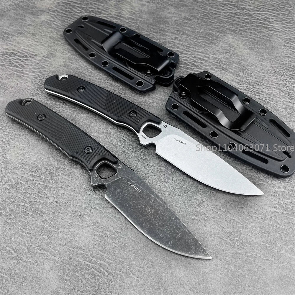 KS2048 Fixed Blade Knife Wilderness Hunting Tactical Straight Knife with Sheath Camping Utility Survival Tool Nylon Fiber Handle