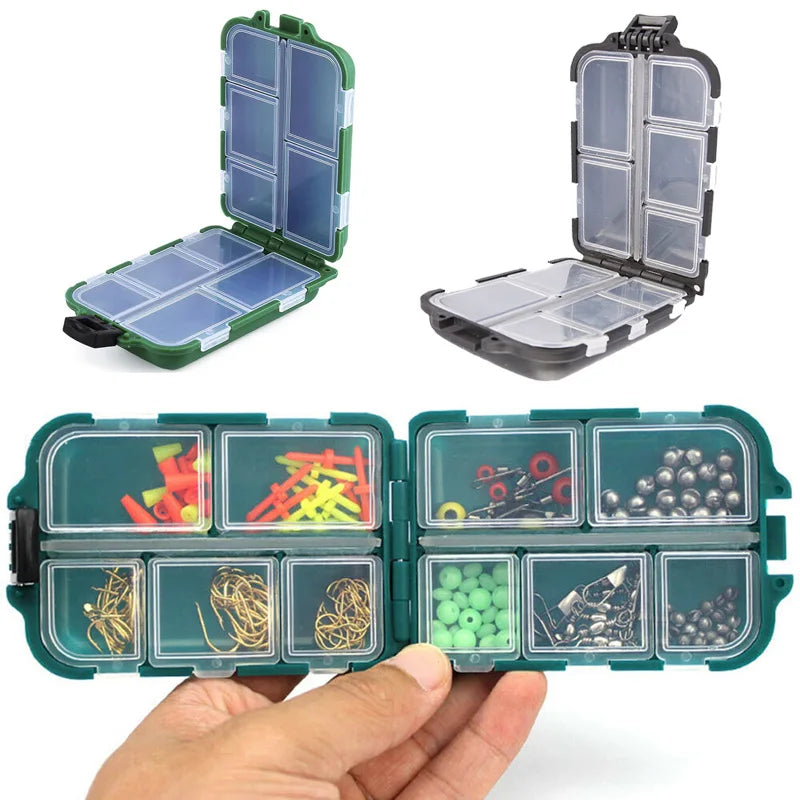 Fishing Tackle Box 10 Compartments Fishing Lure Bait Hook Storage Case Fishing Organizer Tools Accessories