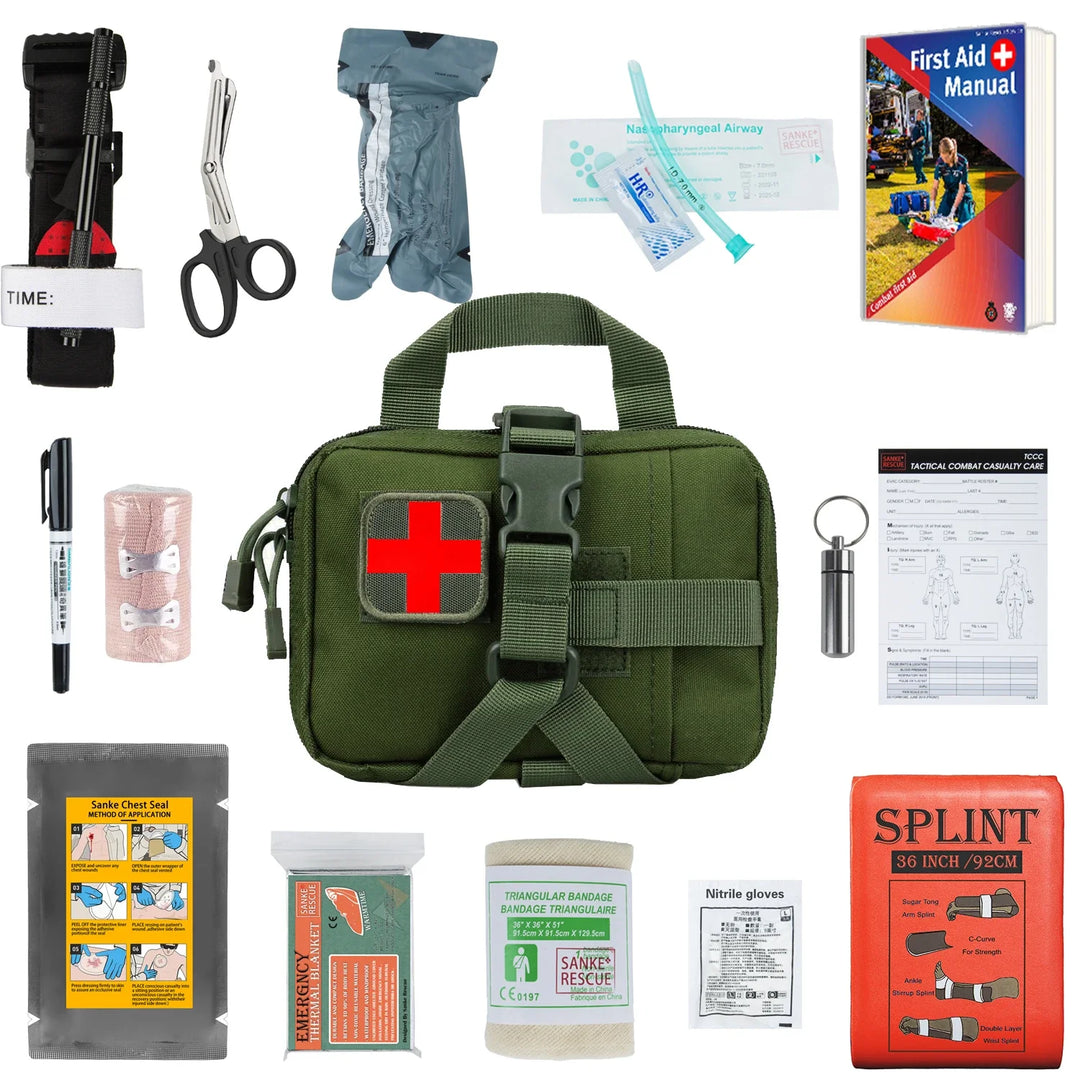 IFAK Trauma Kit First Aid Pouch Emergency Tourniquet Chest Seal Survival Gear and Equipment with Molle Car Travel Hiking