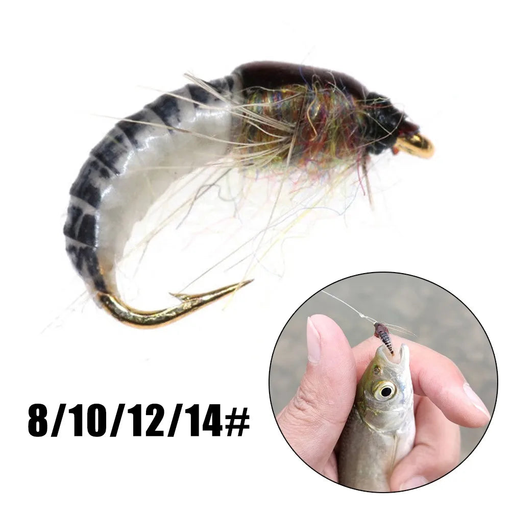 Fishing Insect Bait Lure Realistic Nymph Scud Fly For Trout Fishing Artificial Insect Bait Lure Scud Worm Fishing Accessories