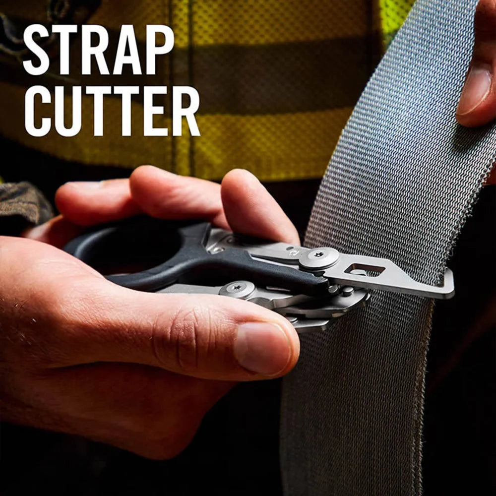 6In1 Folding Scissors Outdoor Survival Tool Medical Emergency Response Scissor Tactical Plier Outdoor Survival Edc Tool Gear