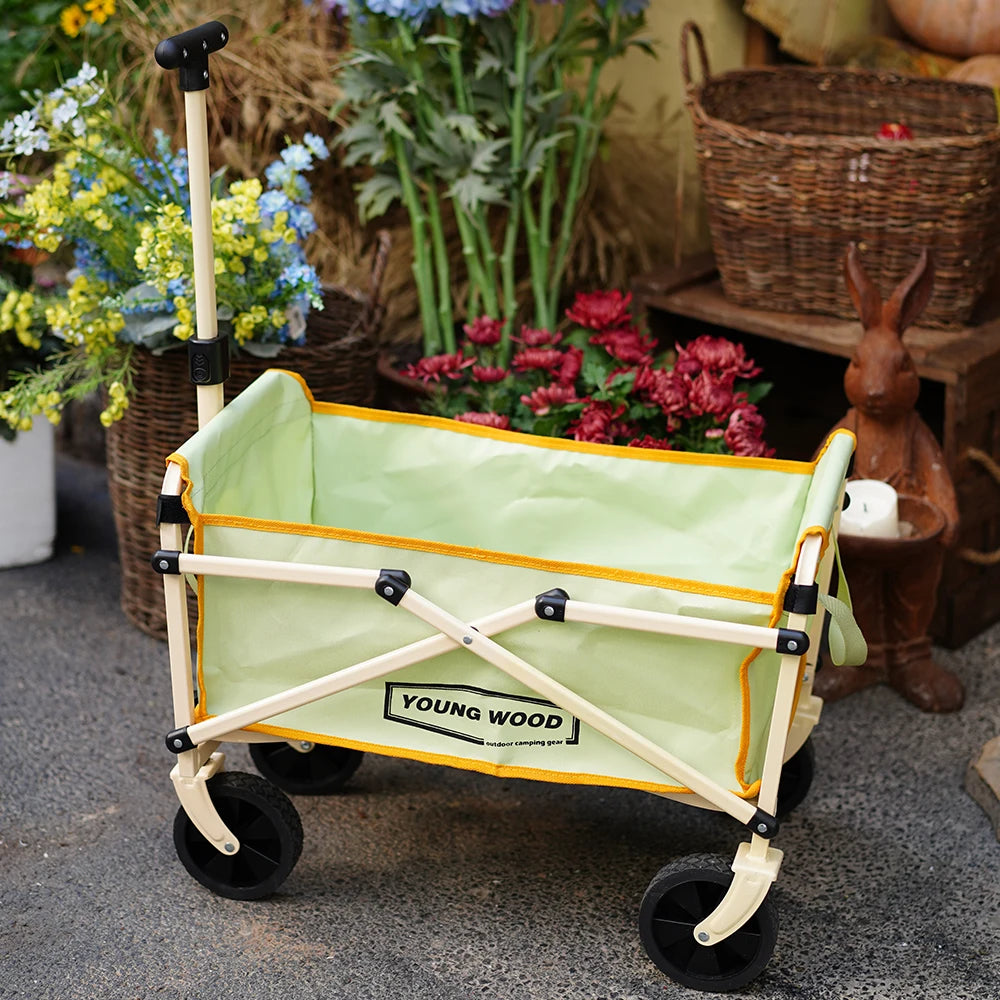 Camping carts are exquisite compact practical sturdy and have a strong load-bearing frame They are designed to be folded